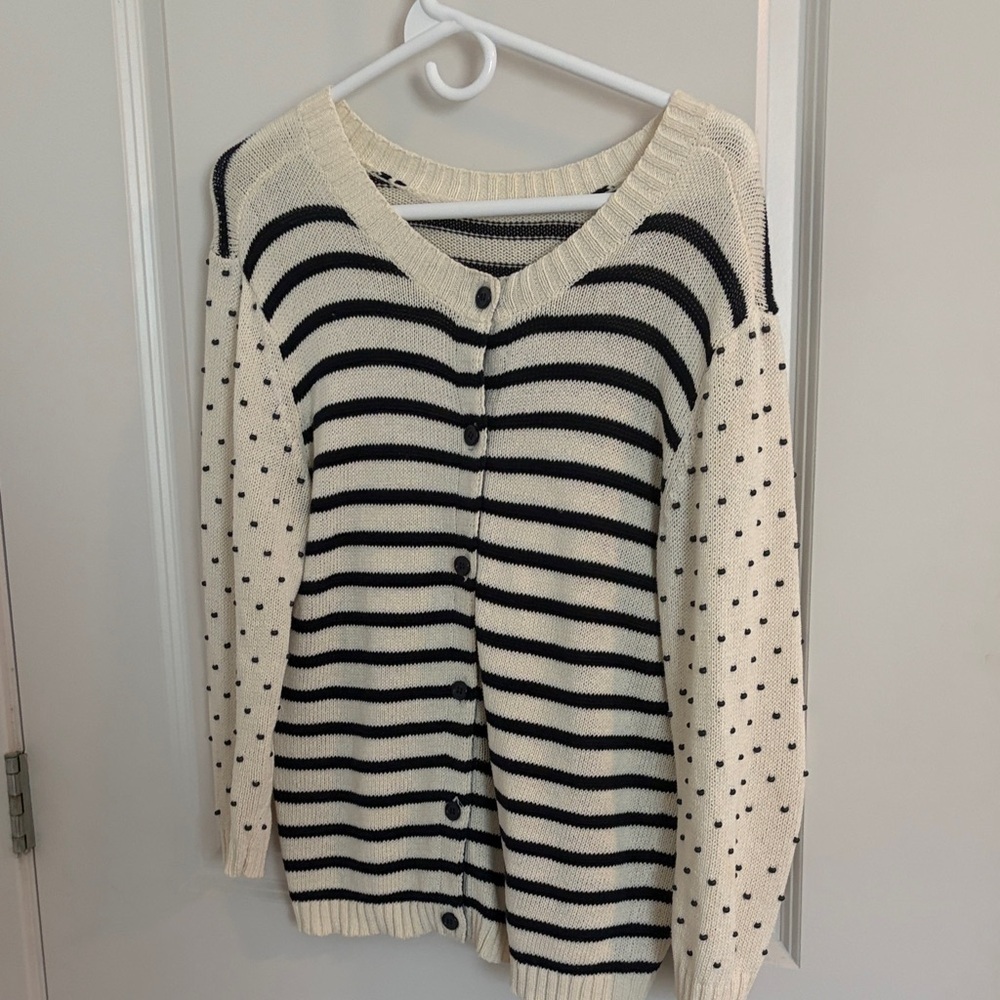 Weekend by Max Mara Striped Knit Cardigan Sweater Size M - Picture 4 of 6